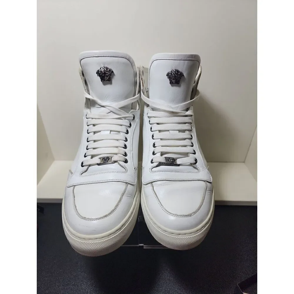 Versace Leather High Top Sneakers Size 45